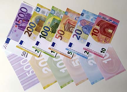 neue Euros einzelne Scheine